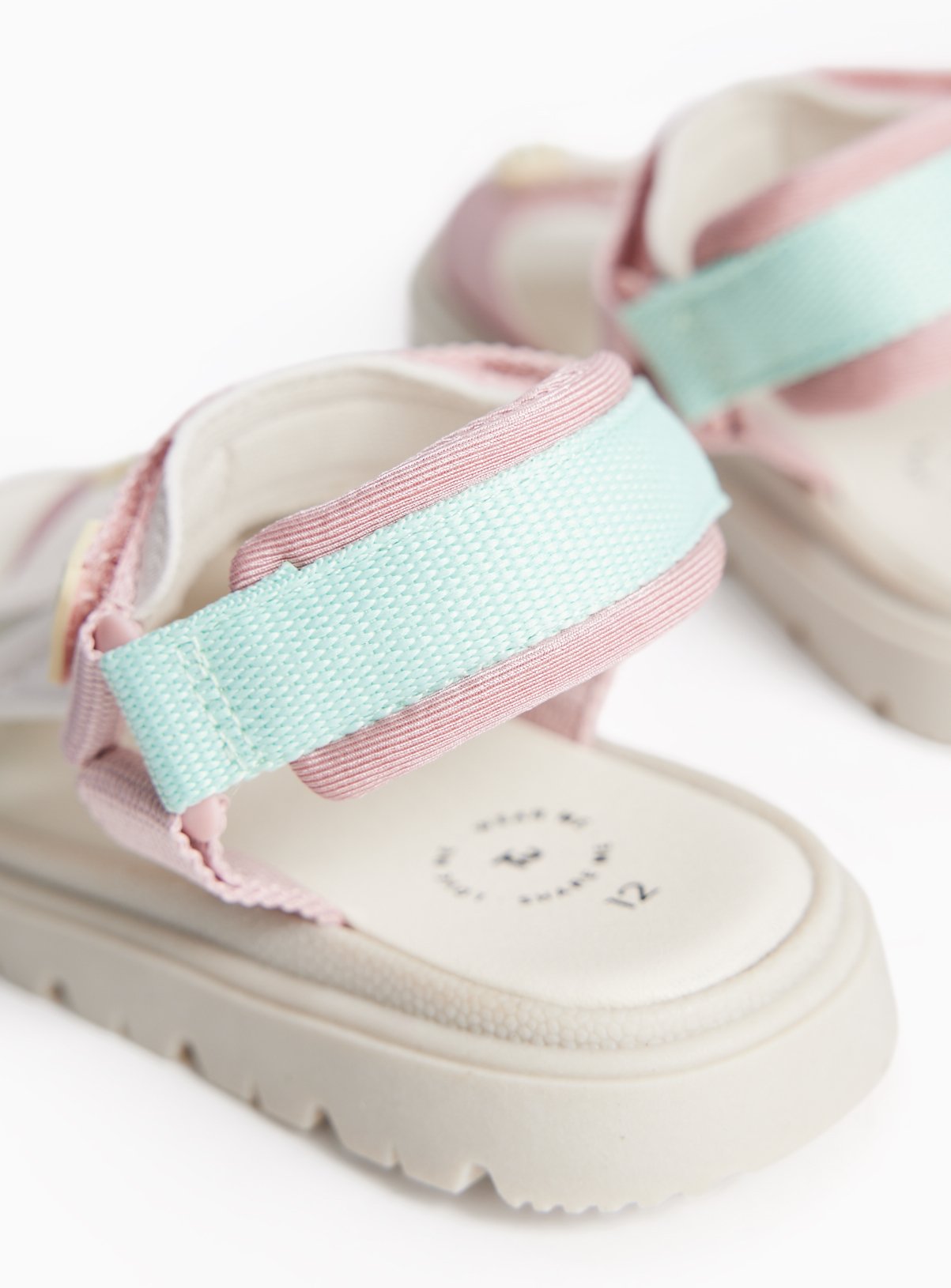 Pastel Strappy Sports Style Sandals 12 Infant - Image 4 thumbnail